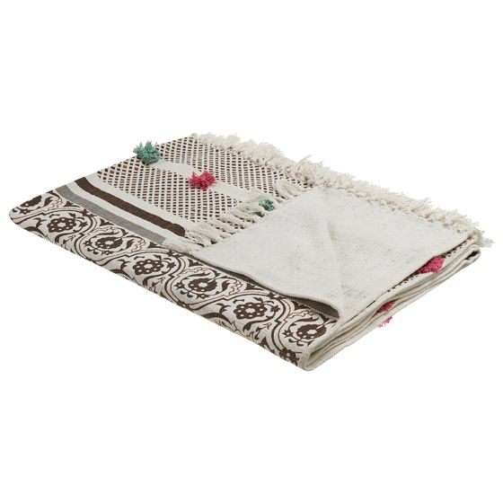 Torkkupeitto CHINSURAH Puuvilla 130 x 180 cm Ruskea