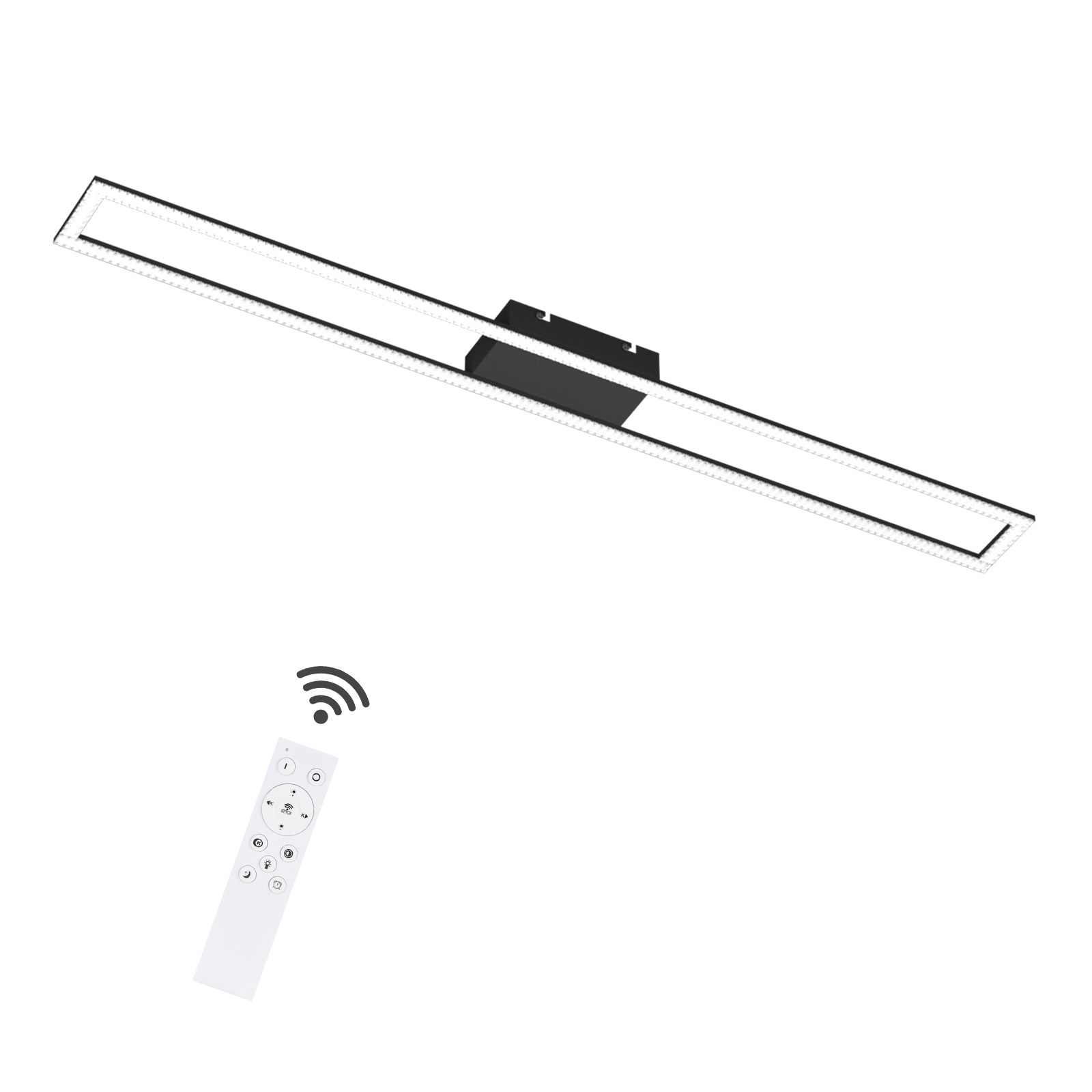 NETTLIFE LED-kattovalaisin, makuuhuoneeseen, 40W, himmennettäväKaukosäätimellä, 108cm, moderni, olohuoneen, lamppu, musta