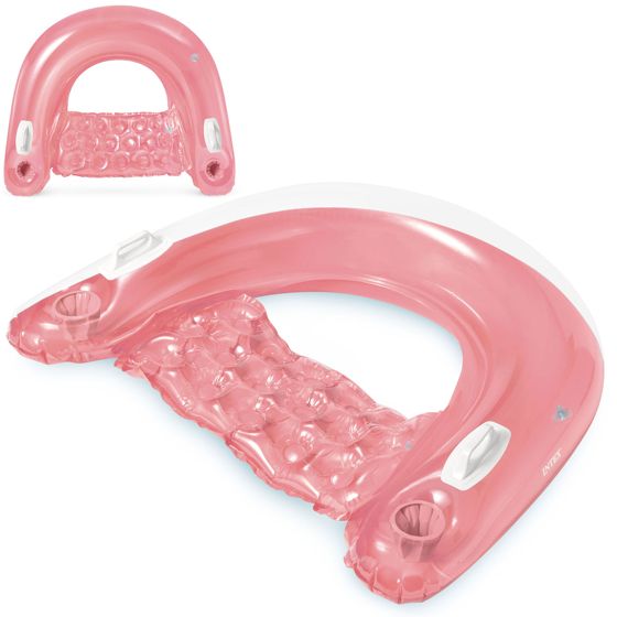 Uimatuoli kahvoilla 147 x 99 cm pinkki INTEX 58859
