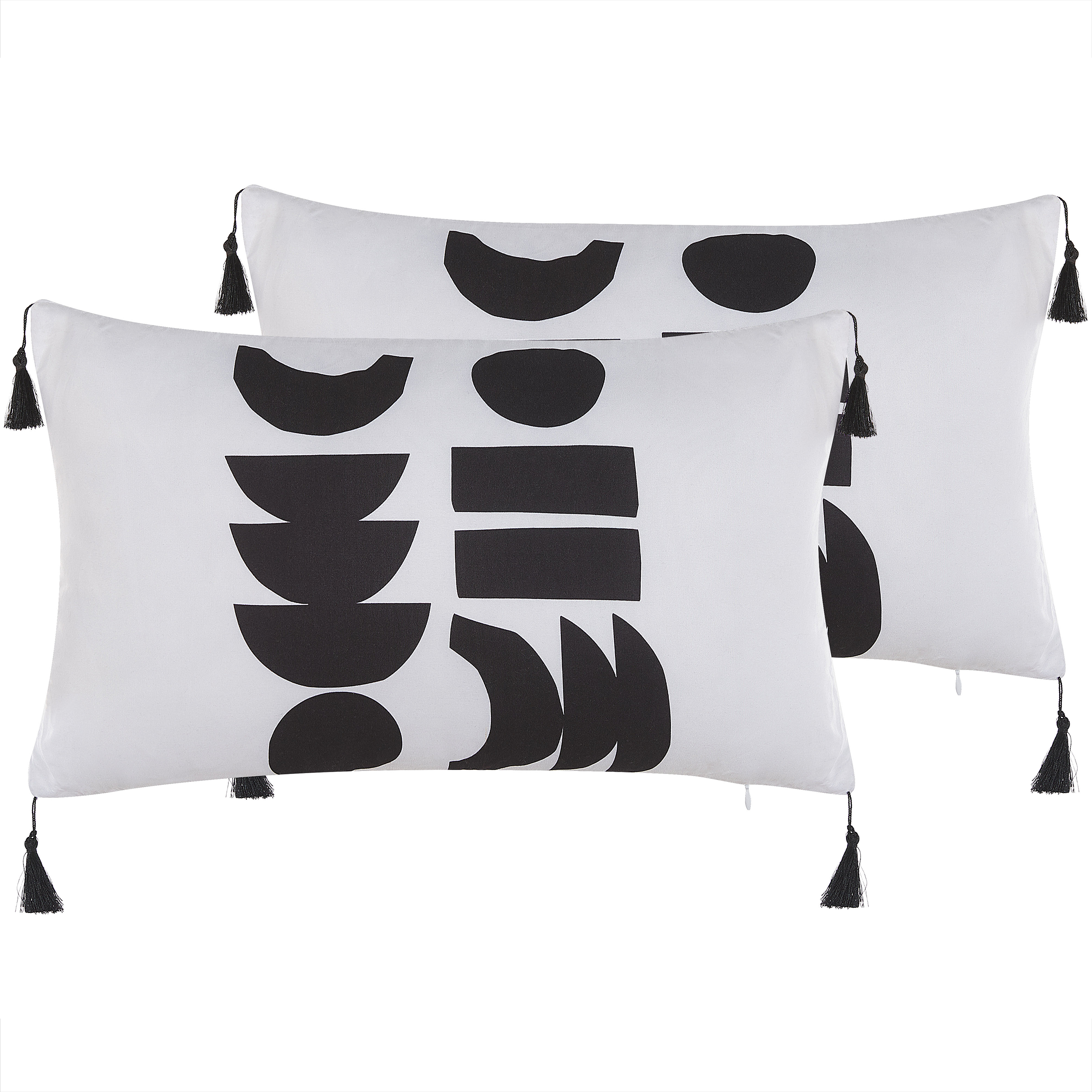 Koristetyynysetti 2 kpl LIRIOPE 30 x 50 cm Musta/valkoinen Geometrinen kuvio