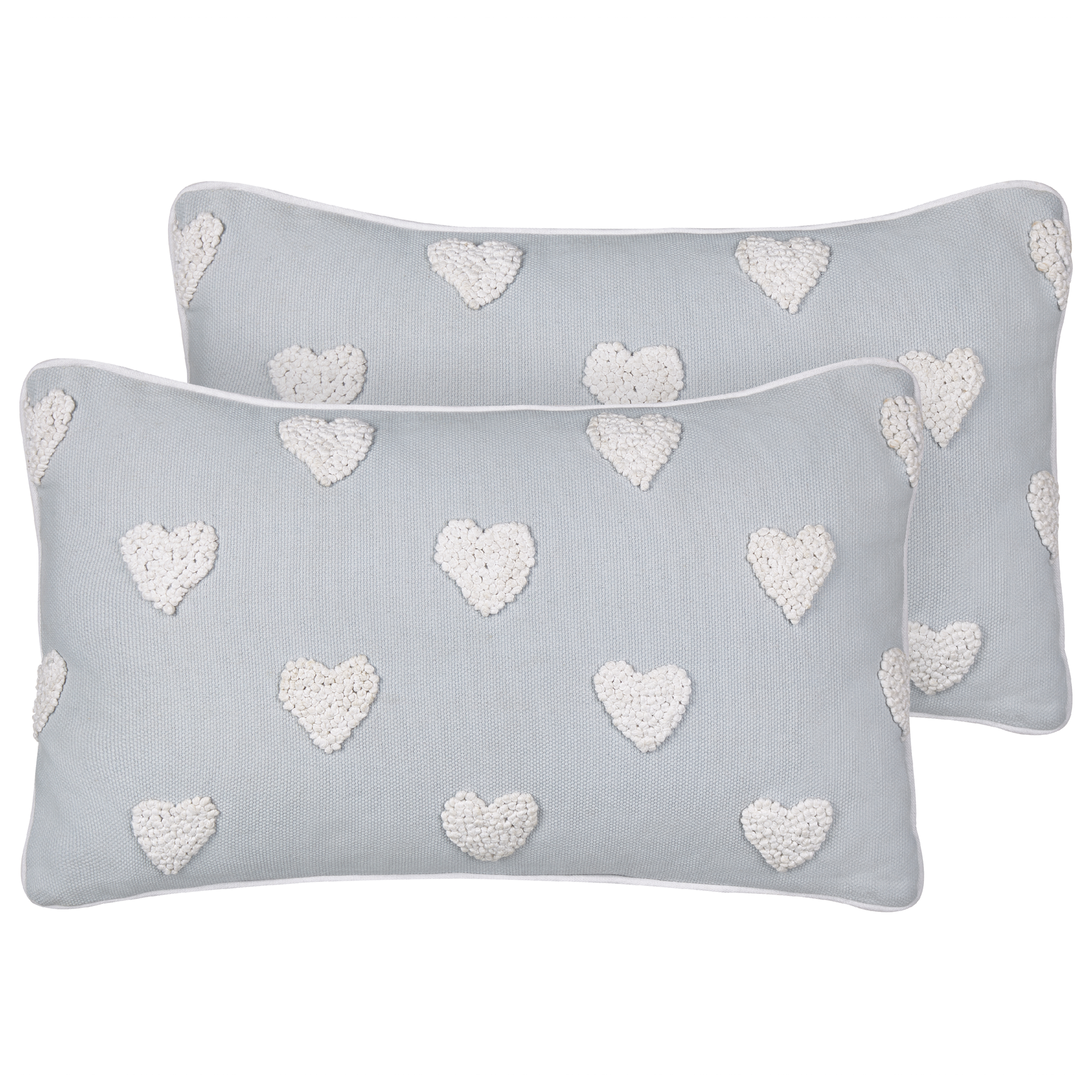 Koristetyynysetti 2 kpl GAZANIA puuvilla 30 x 50 cm Vaaleanharmaa