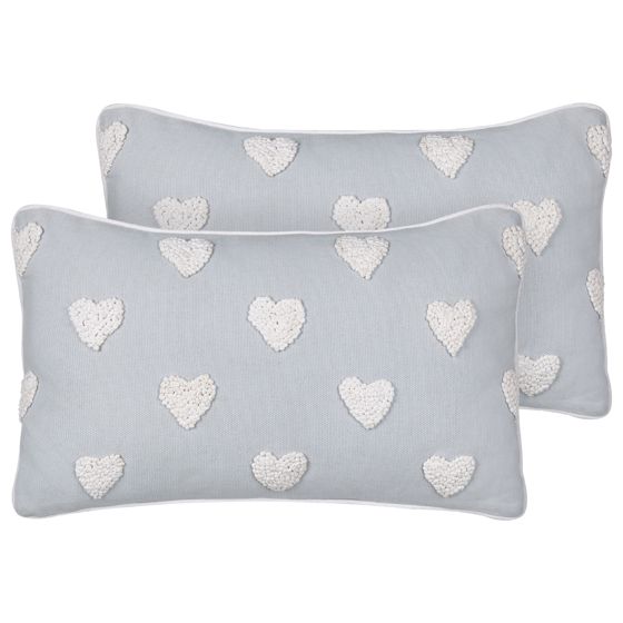 Koristetyynysetti 2 kpl GAZANIA puuvilla 30 x 50 cm Vaaleanharmaa