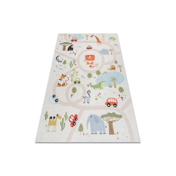 BAMBINO 1165 matto Eläintarha lapsille liukumaton - beige 140x190 cm