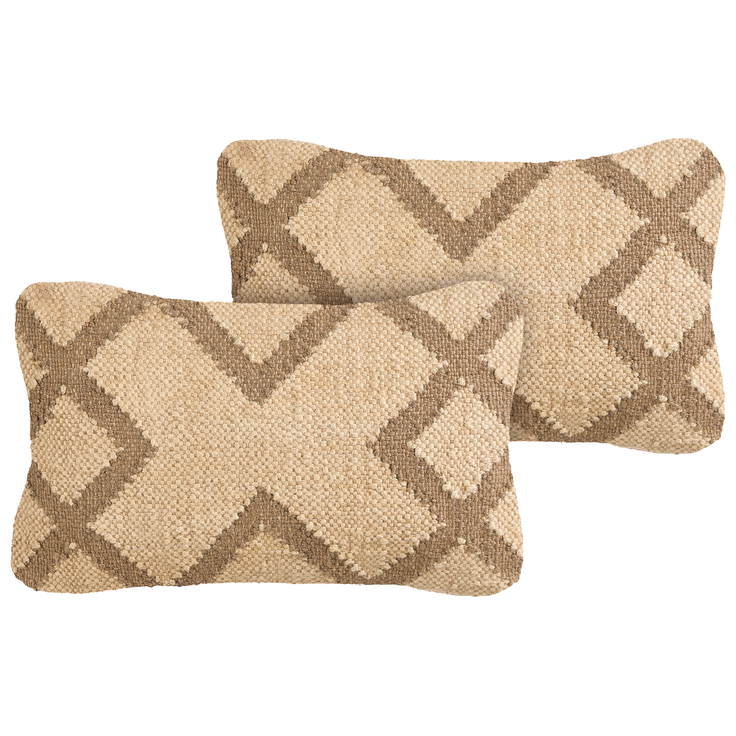 Koristetyynysetti 2 kpl GOPI 30 x 50 cm Juutti Beige Geometrinen kuvio