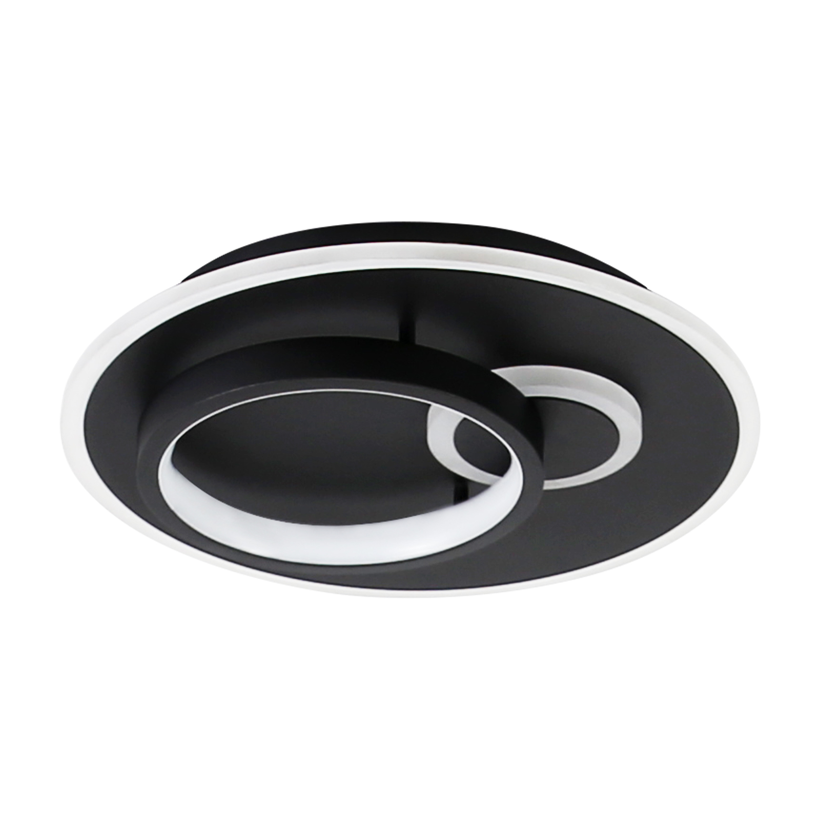 NETTLIFE LED - kattovalaisin olohuoneeseen, musta keittiön lamppu, 33 W, himmennettävä, kaukosäätimellä, moderni design - lamppu, pyöreä