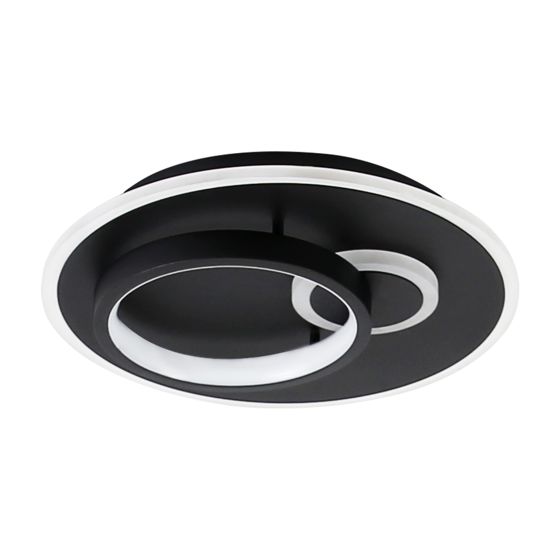 NETTLIFE LED - kattovalaisin olohuoneeseen, musta keittiön lamppu, 33 W, himmennettävä, kaukosäätimellä, moderni design - lamppu, pyöreä