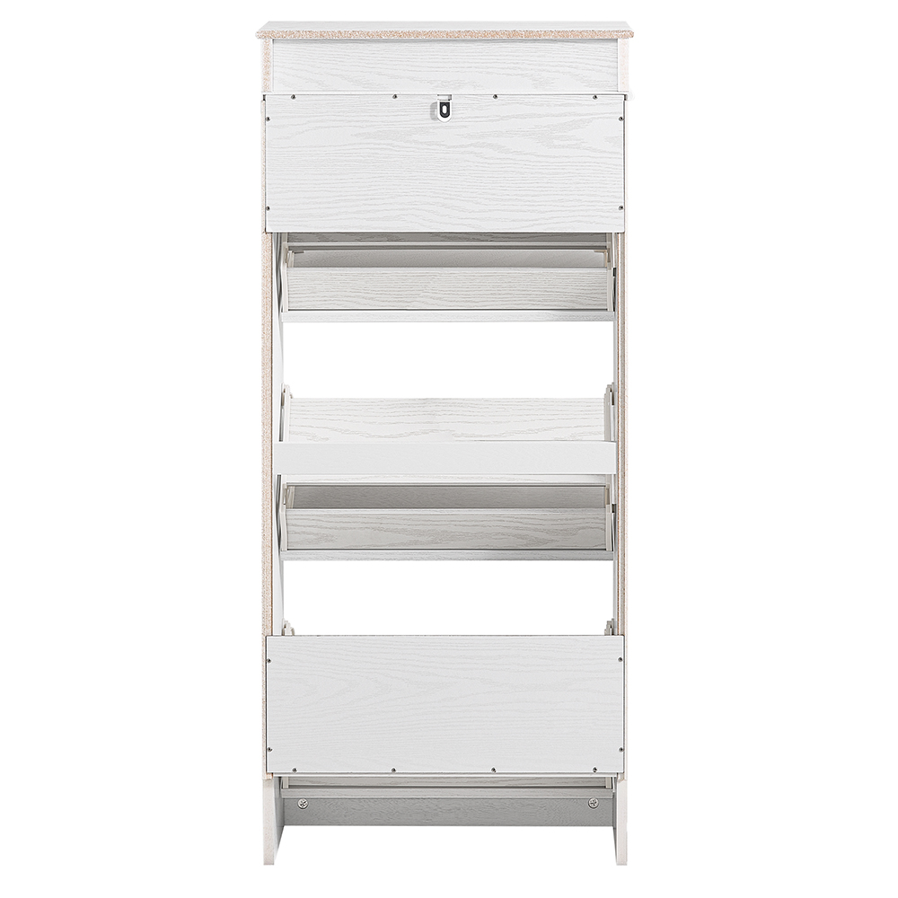 SoBuy Kaappi 3-ribalteovella 53x24x118 cm puu valkoinen FSR94-WG