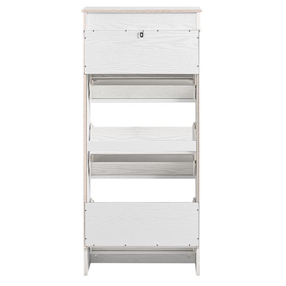 SoBuy Kaappi 3-ribalteovella 53x24x118 cm puu valkoinen FSR94-WG