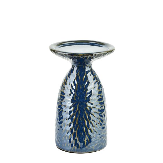 kynttilänpidin keramiikka Mondex Yarine Blue 10.5x8.5x16.5cm blue 1kpl