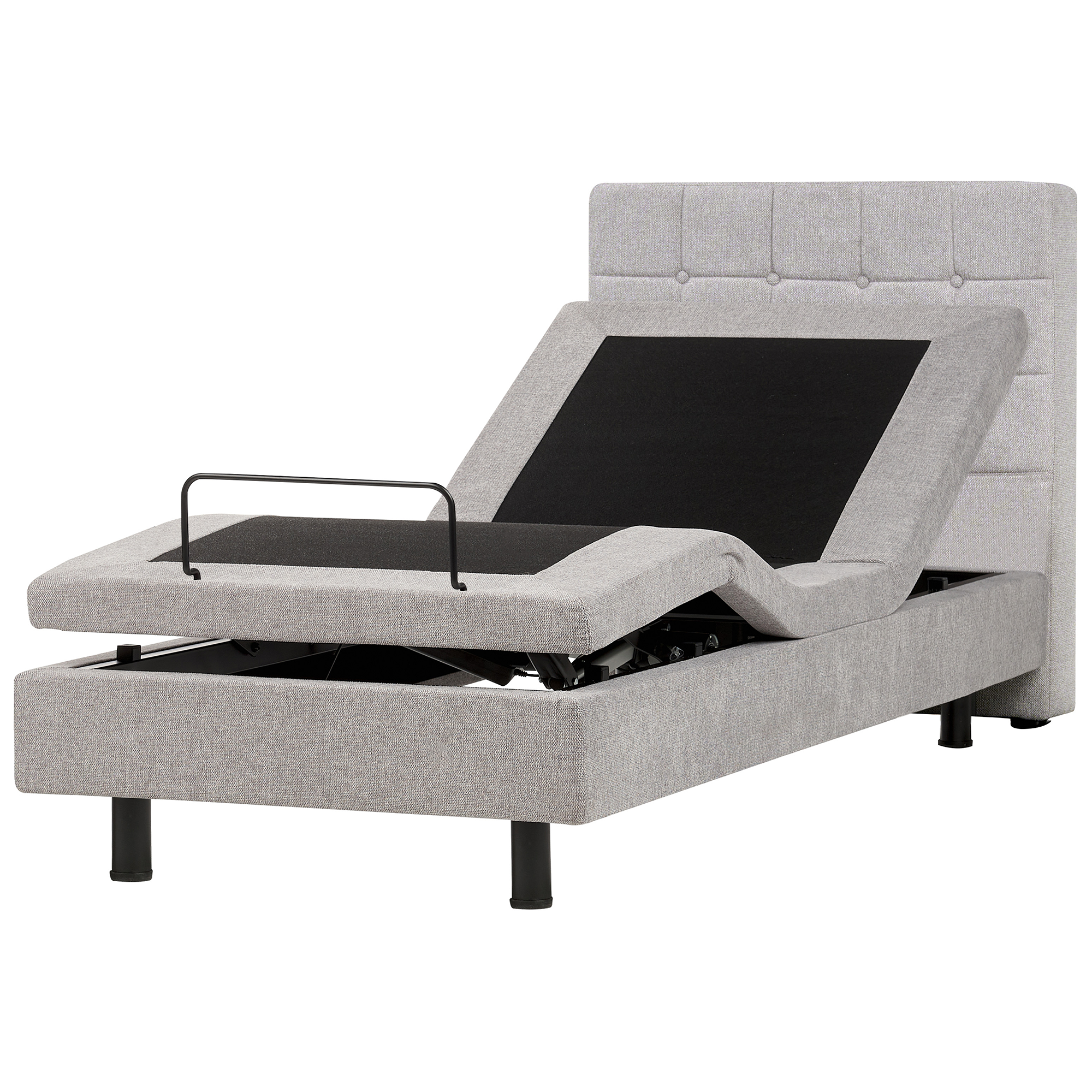 Säädettävä sänky kangas DUKE 90 x 200 cm Vaaleanharmaa