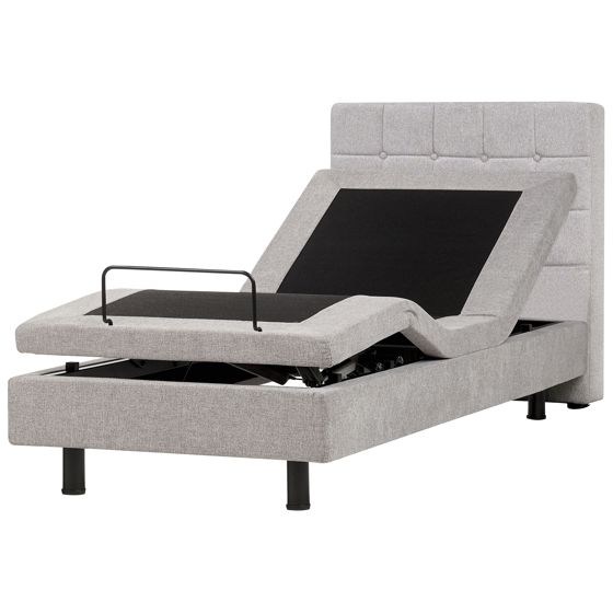 Säädettävä sänky kangas DUKE 90 x 200 cm Vaaleanharmaa