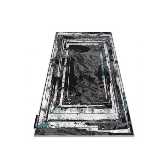 Matto DE LUXE moderni 619 Kehys - Rakenteellinen harmaa / vihreä 140x190 cm