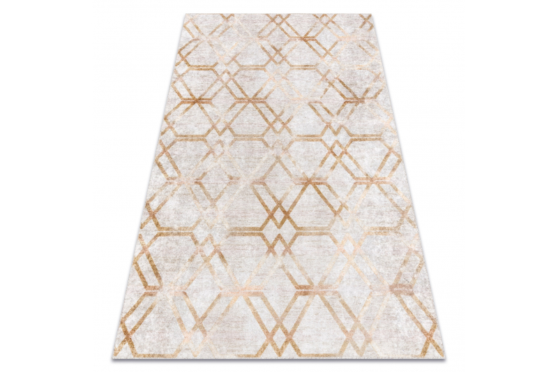 MIRO 51805.804 matto geometrinen, säleikkö liukumaton - kultaa 80x150 cm