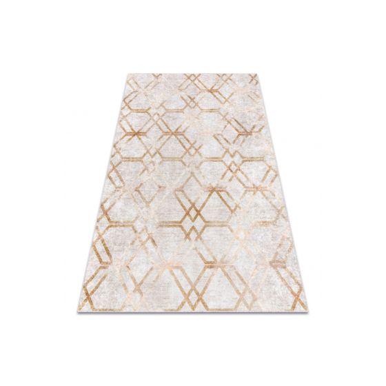 MIRO 51805.804 matto geometrinen, säleikkö liukumaton - kultaa 80x150 cm