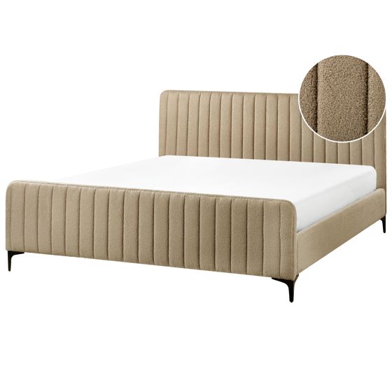 Sänky buklee LUNAN 180 x 200 cm Ruskeanharmaa