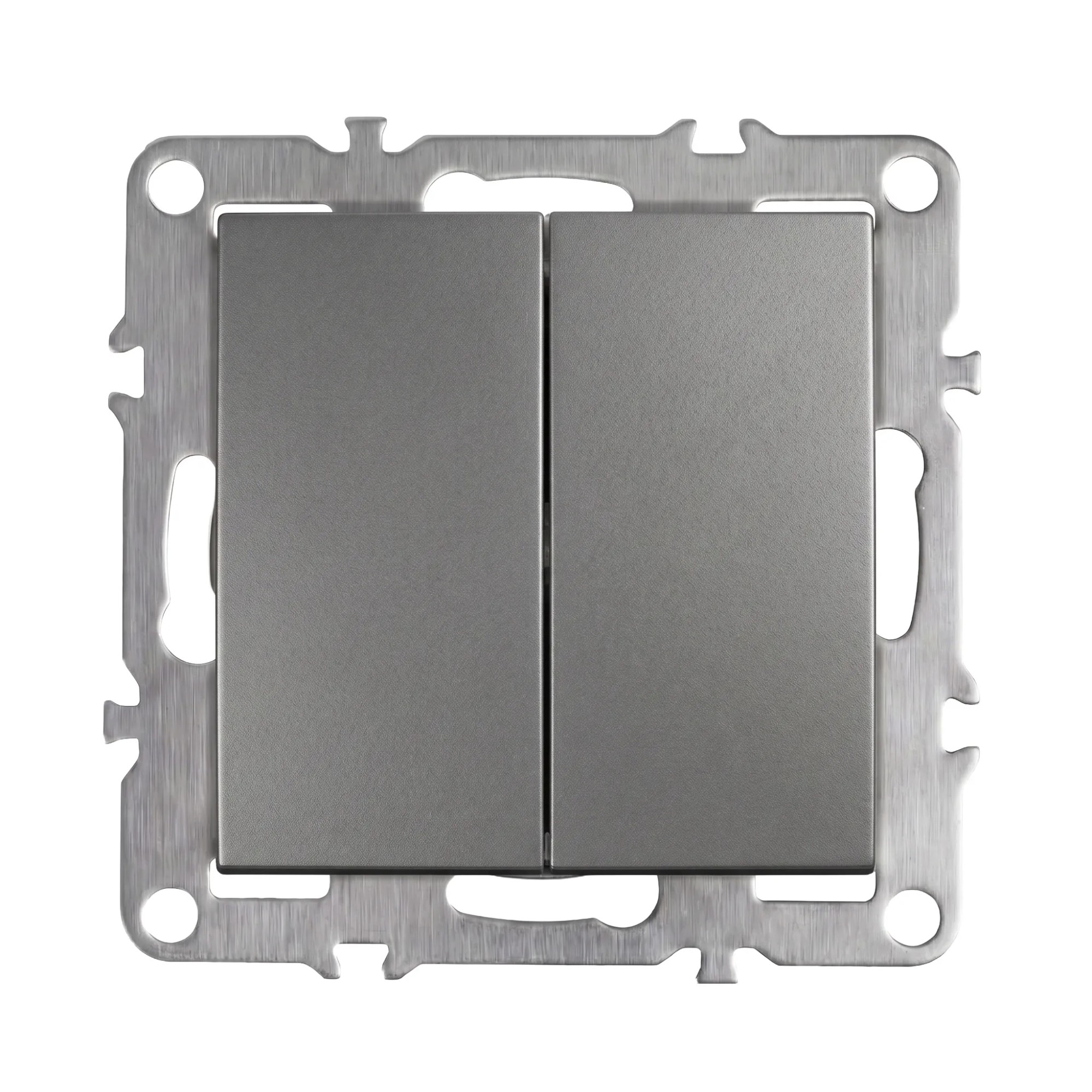 Toolight Kaksoiskytkin OSTE JNH007-W Harmaa 4x7, 4x7, 4cm