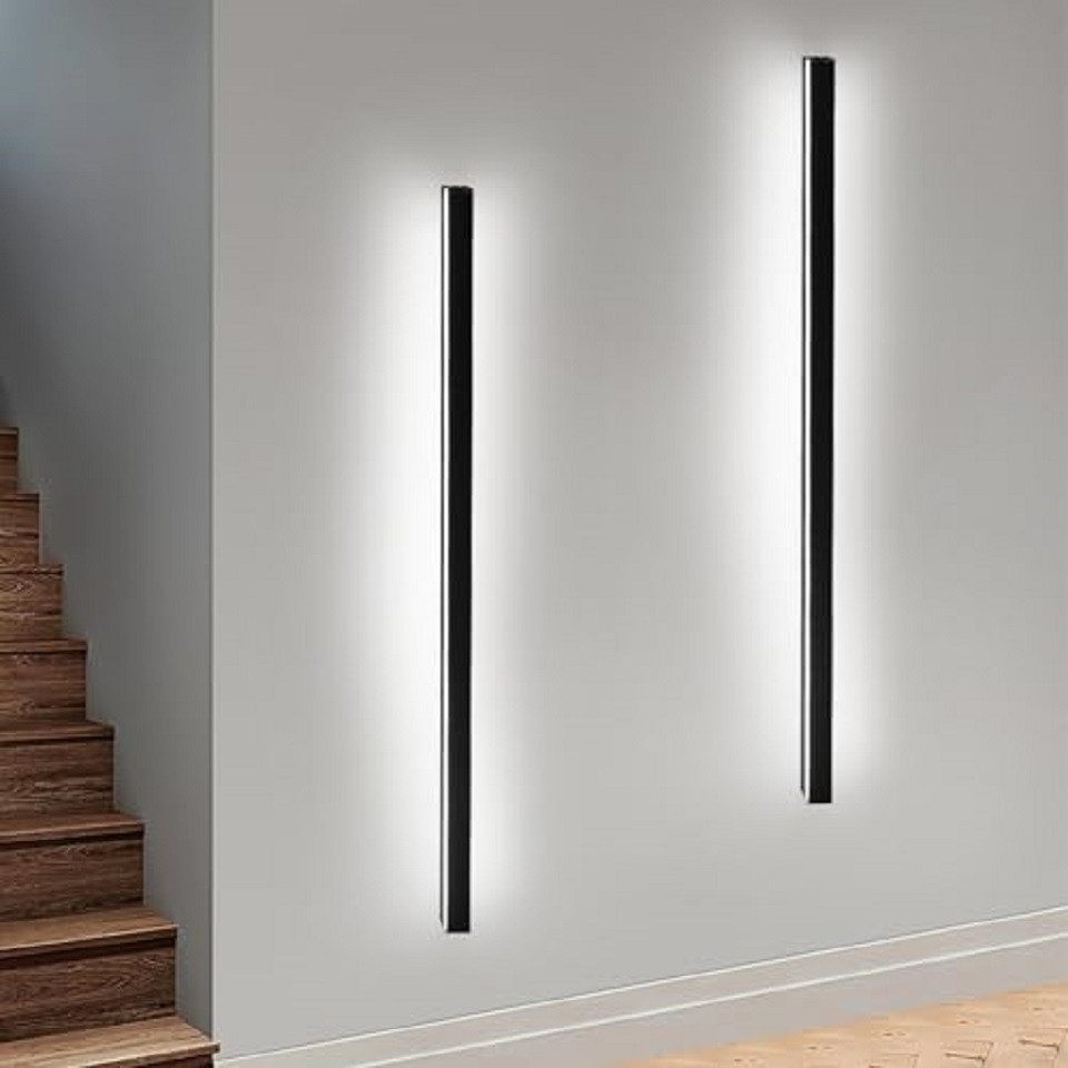 ZMH 100cm musta metallinen 32W LED-seinävalaisin sisätiloihin - moderni valaistus olohuoneeseen ja keittiöön