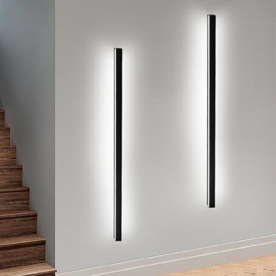 ZMH 100cm musta metallinen 32W LED-seinävalaisin sisätiloihin - moderni valaistus olohuoneeseen ja keittiöön