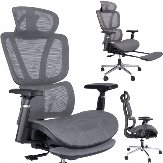 NEOVA harmaa nojatuoli jalkarahilla