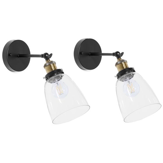 Seinävalaisinsetti 2 kpl LOVAT säädettävä metalli Kirkas Musta