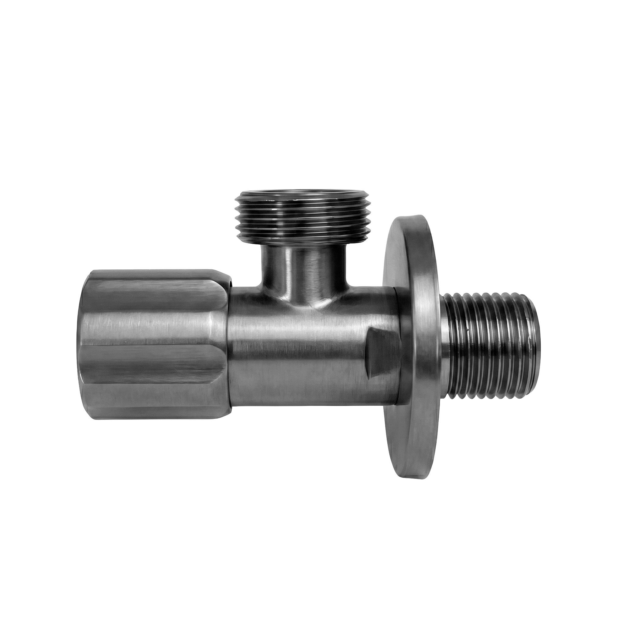 REA kulmaventtiili 02 1/2" x 3/4" , Titaani, 6,9x5x4,5cm