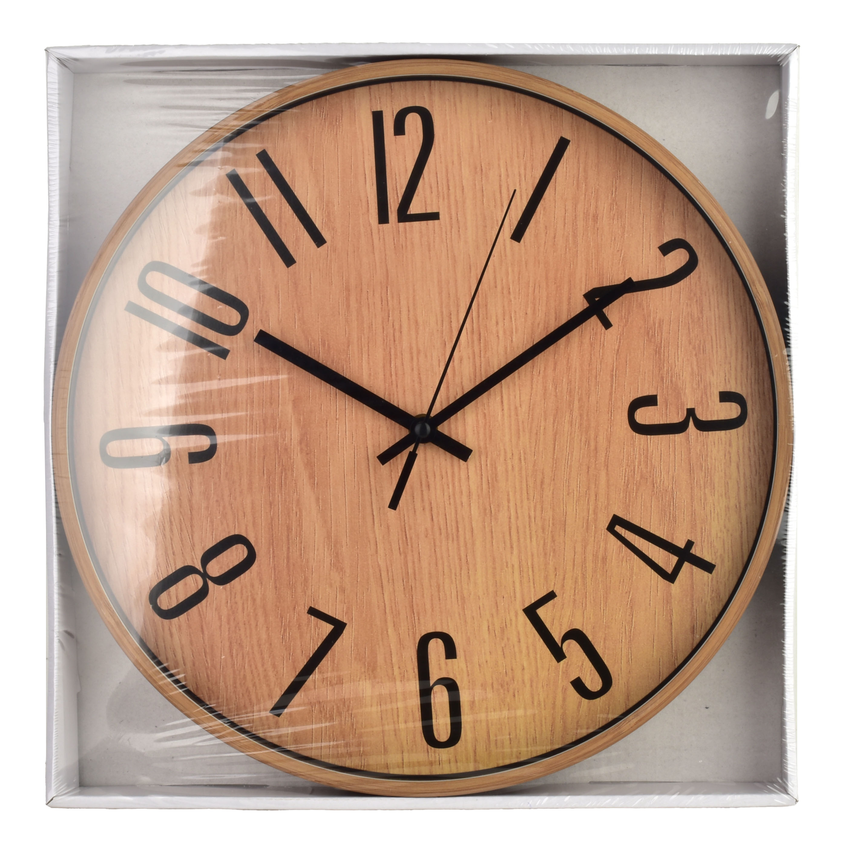 Seinäkello muovi Mondex RAMSEY 34x34x4 cm beige-ruskea 1 kpl