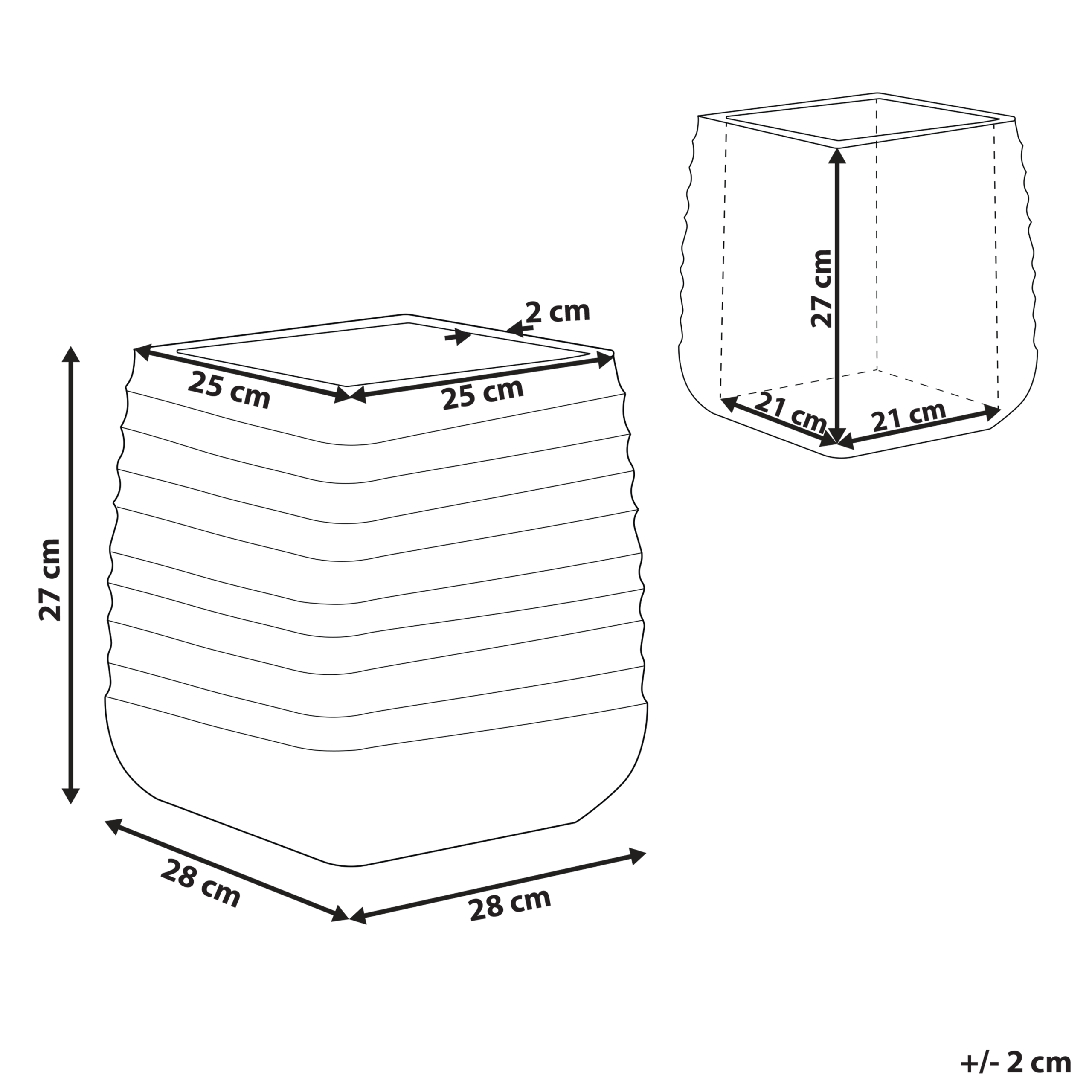 Kukkaruukku PARIKIA 28 cm Musta