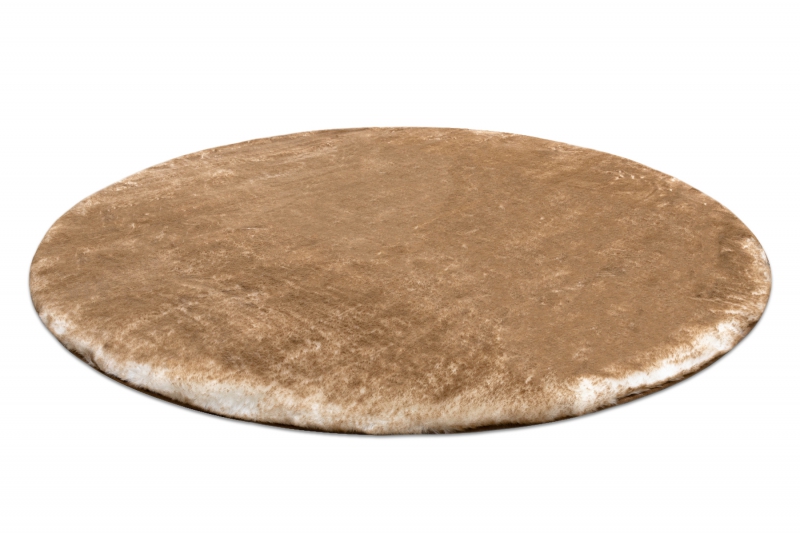 Matto LAPIN Shaggy pyöreä väri norsunluu / ruskea, liukastumisenesto, pese pyöreä 100 cm