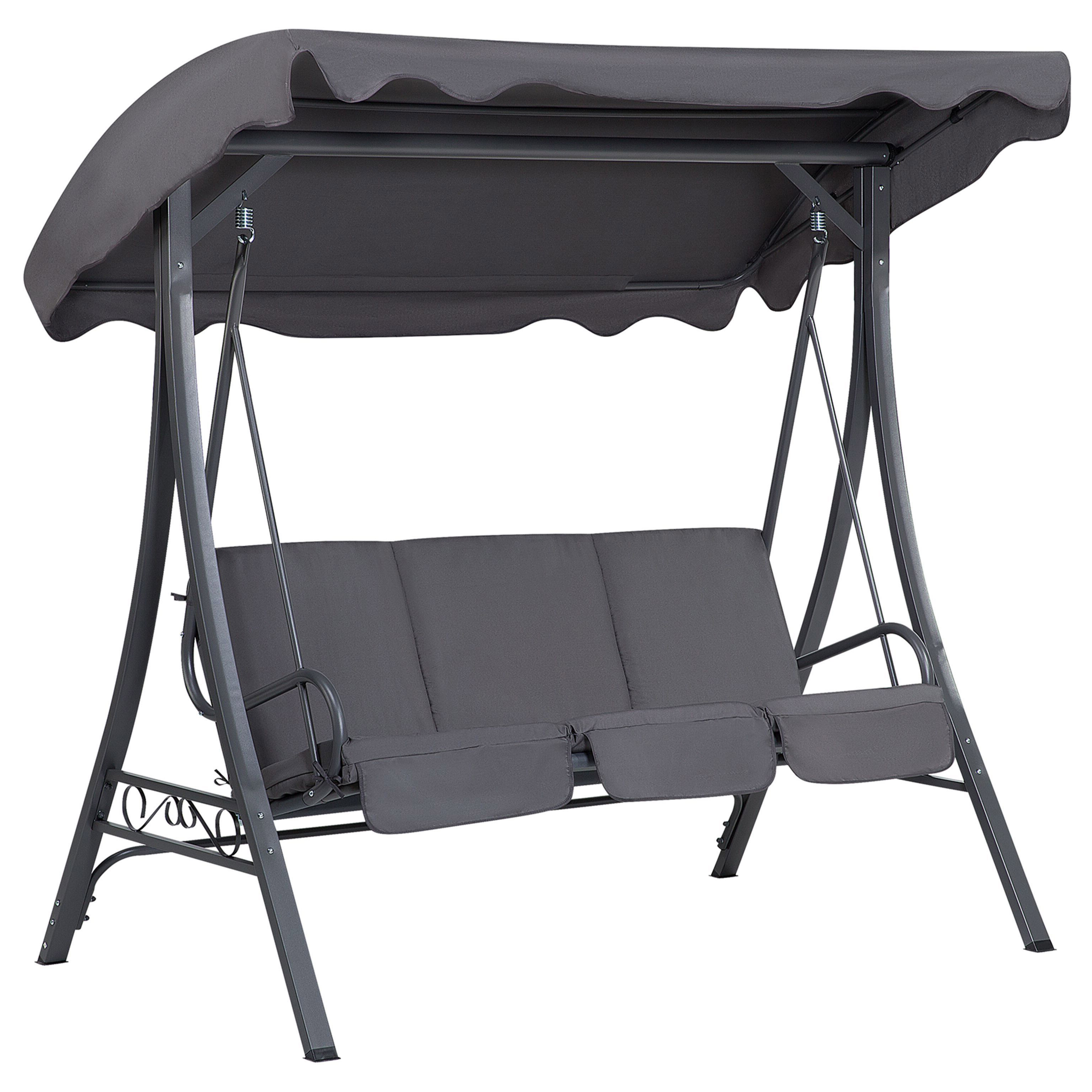 Puutarhakeinu GARBO metalli Tummanharmaa