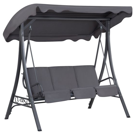 Puutarhakeinu GARBO metalli Tummanharmaa