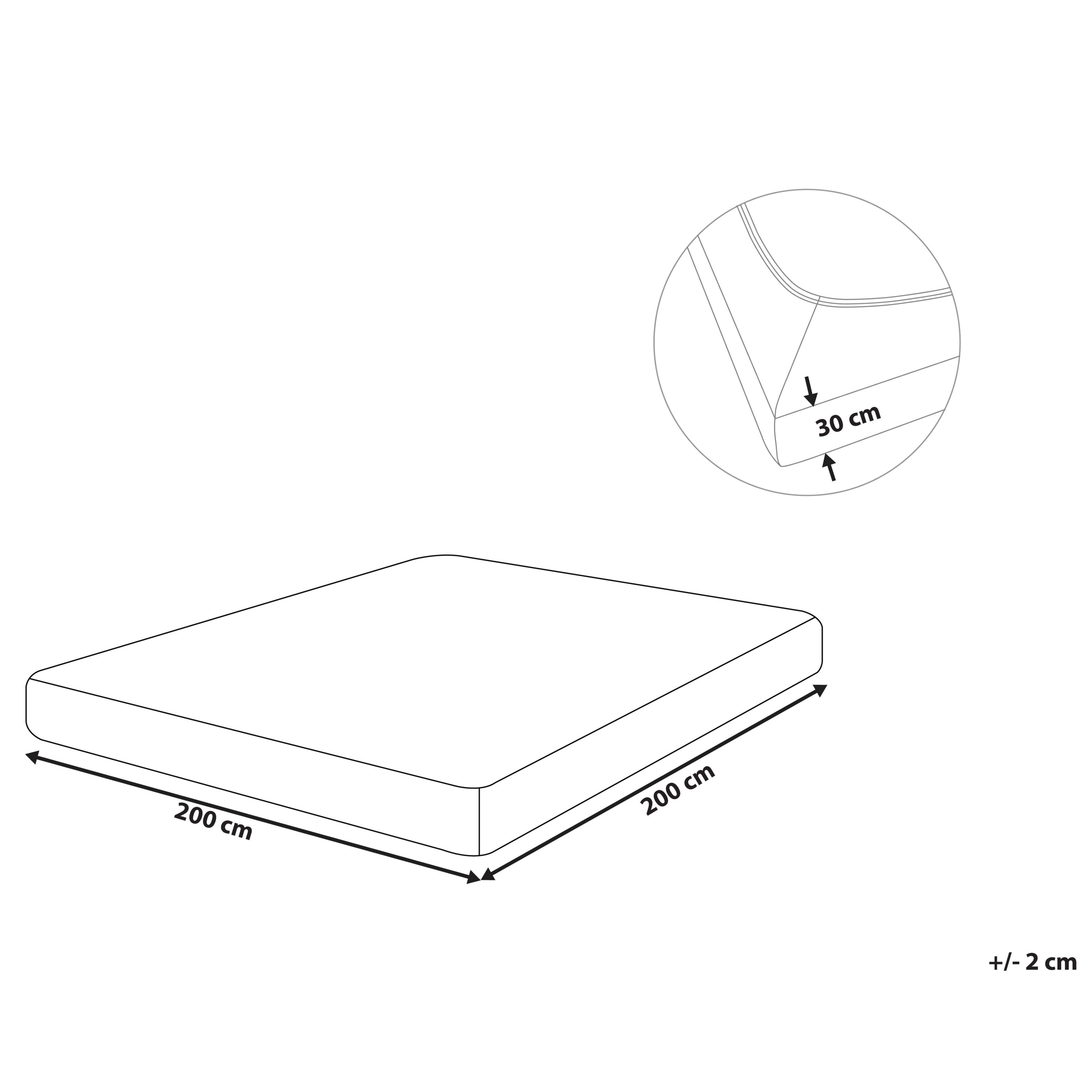 Muotoonommeltu lakana JANBU puuvilla 200 x 200 cm Koralli