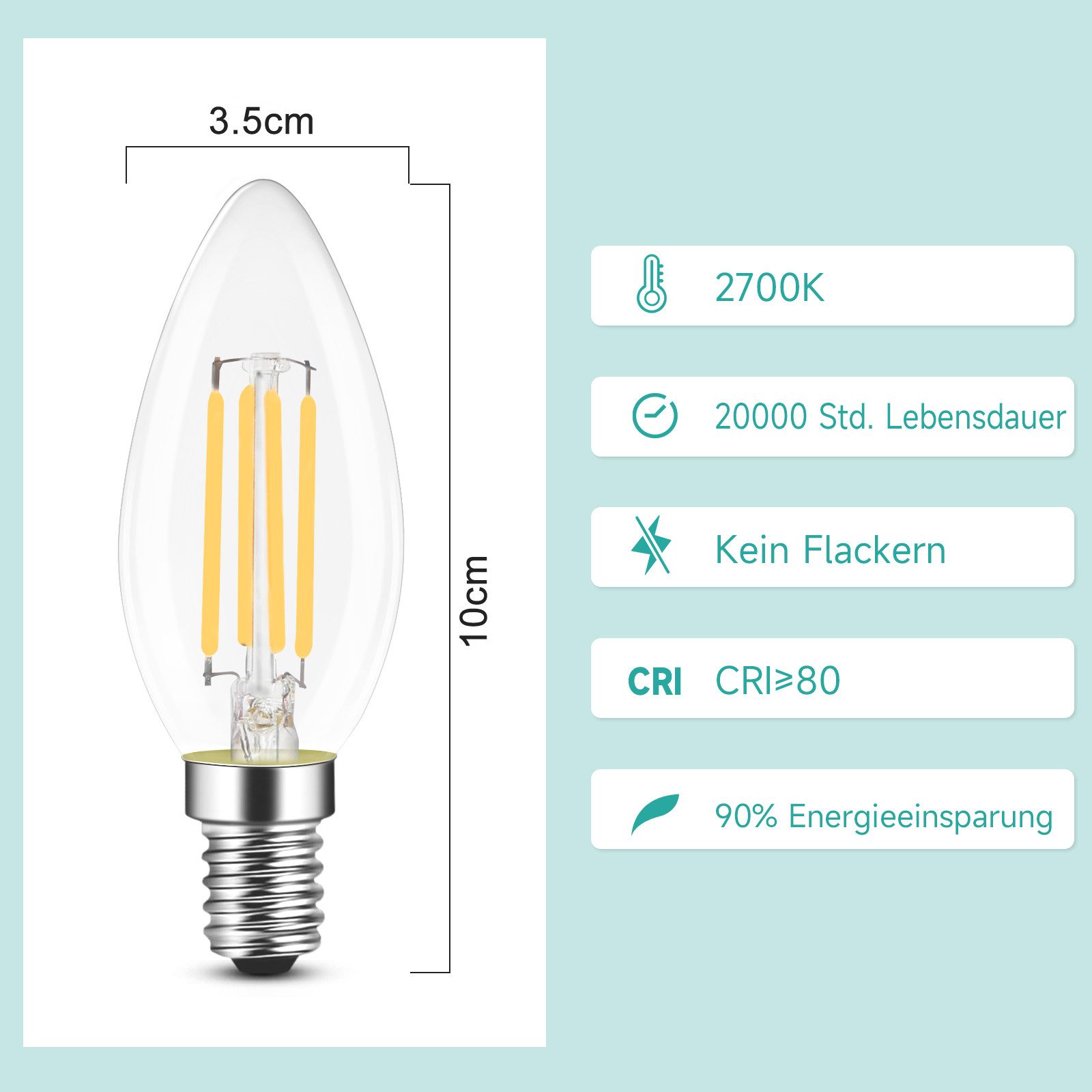 ZMH 10 x 4 W LED-lamppua, lämmin valkoinen, välkkymätön, energiansäästölamppu olohuoneeseen