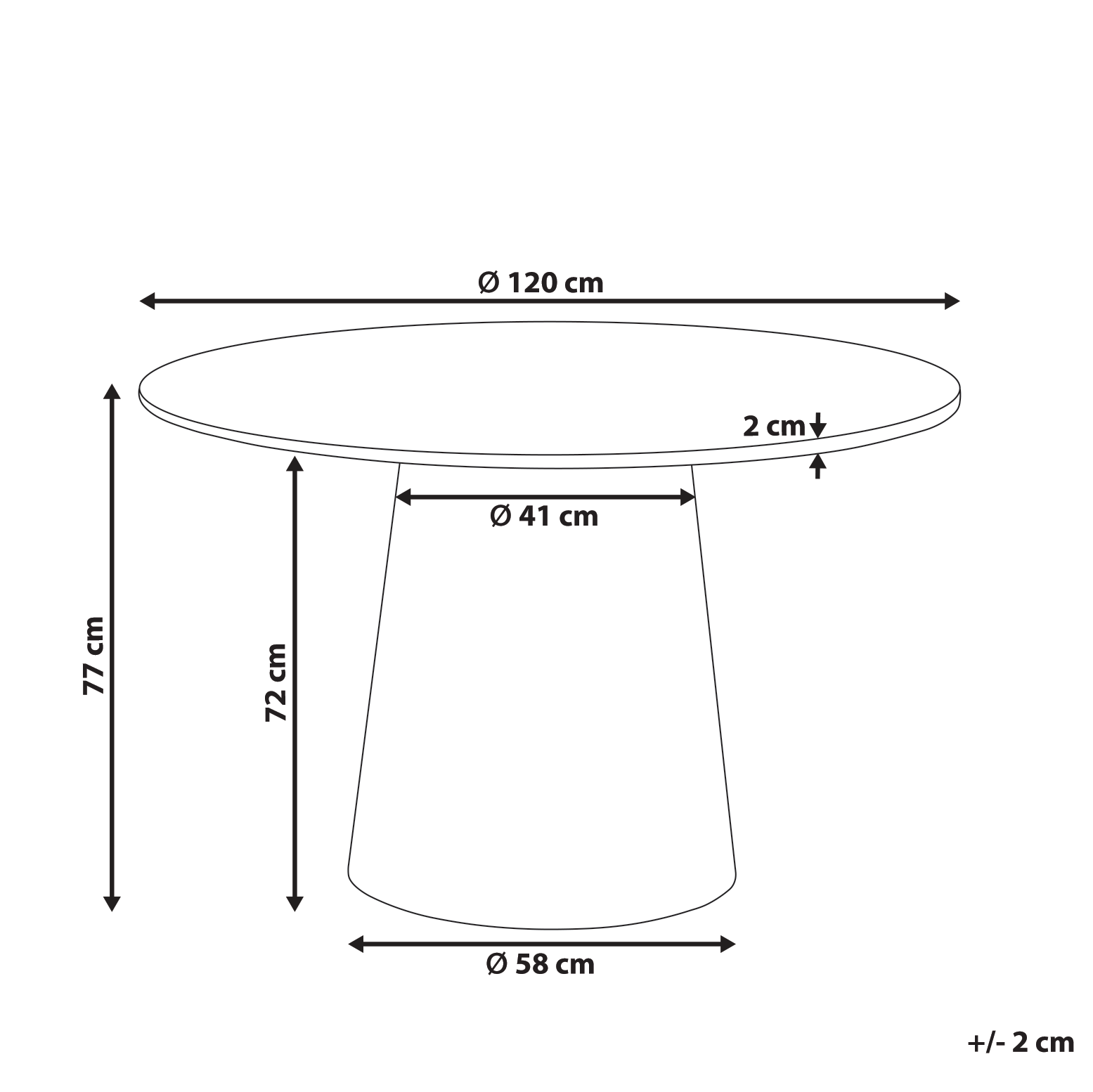 Ruokapöytä OYEN Musta 120 cm 120 cm
