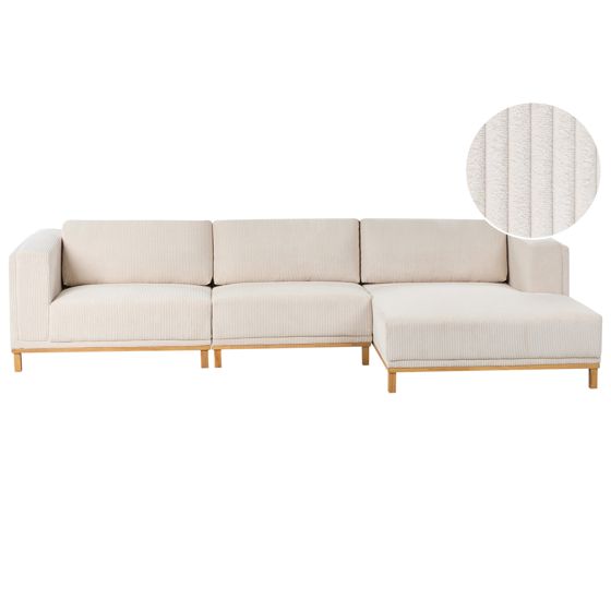Kulmasohva 5-istuttava VENG vakosametti Vaaleanbeige Vasen