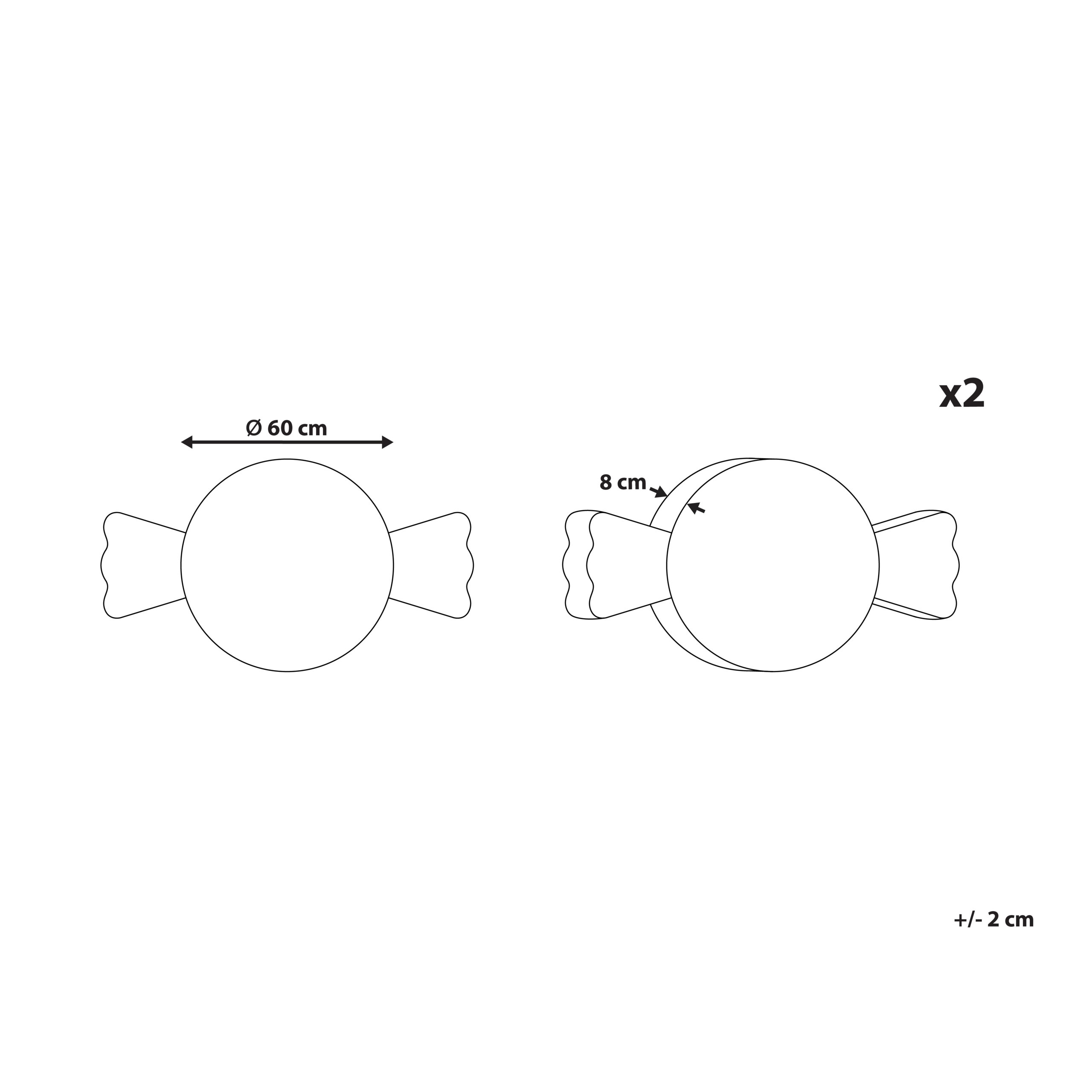 Koristetyynysetti 2 kpl WHIRL CANDY kangas 60 x 60 cm Ruskea/valkoinen Joulukuvio