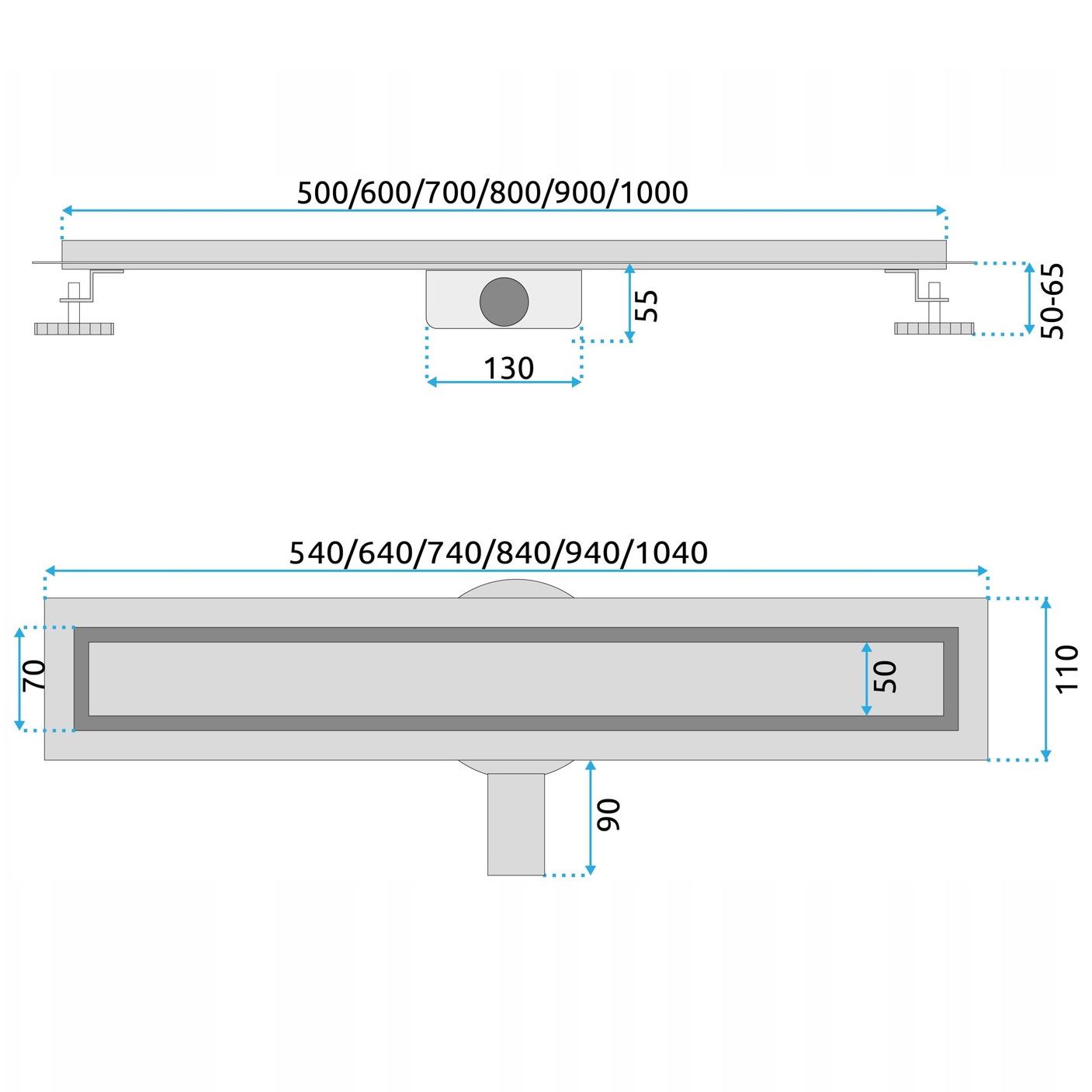 REA Linjalattiakaivo NEOX PRO 60 harjattu teräs, 64X11X6,5CM