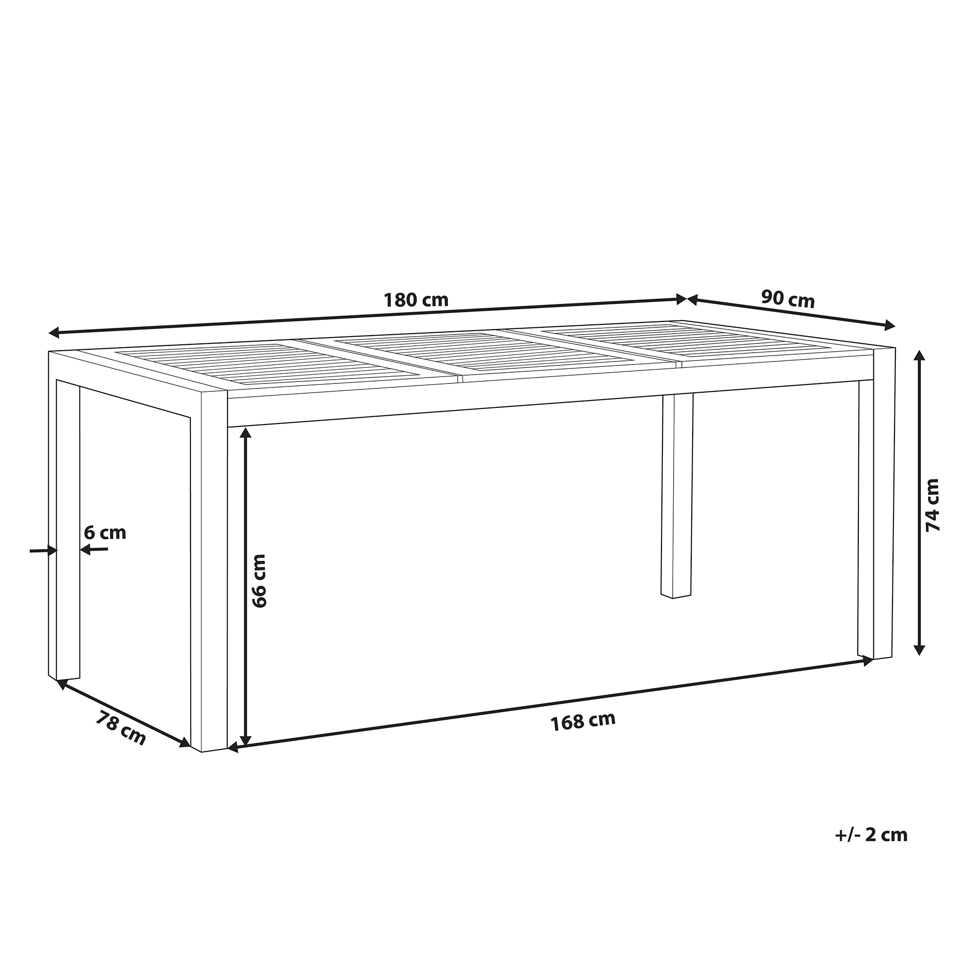 Puutarhapöytä GROSSETO 180 cm 90 cm Eukalyptuspuu Ruskea