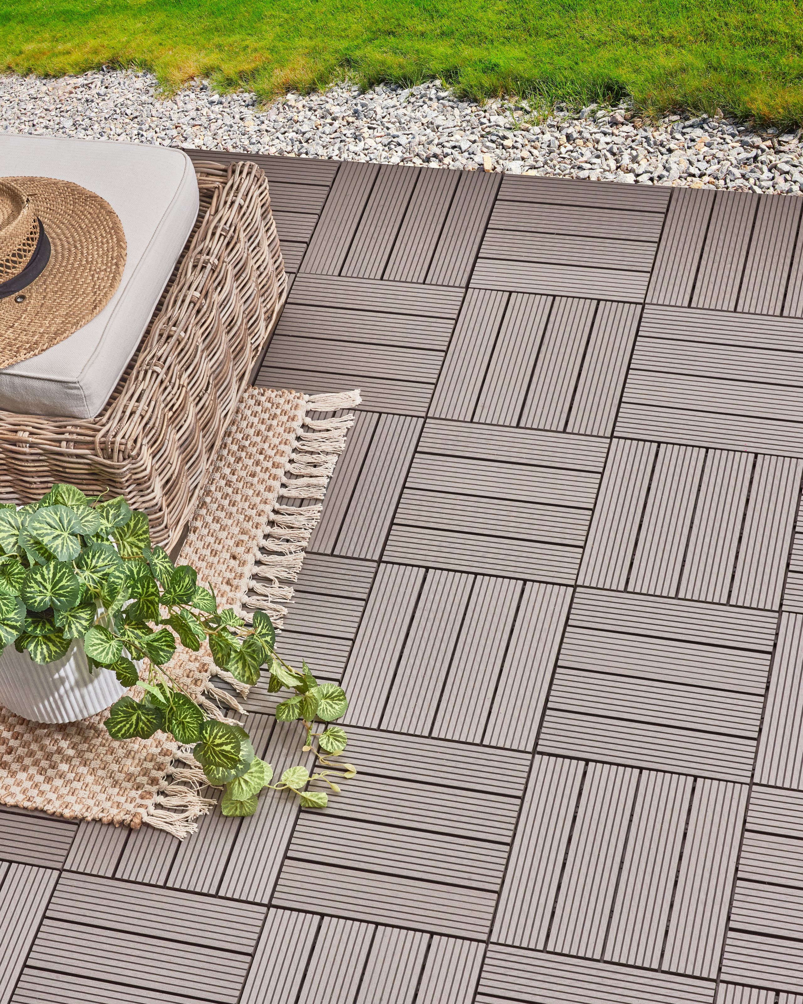 Terassilaatta ATELETA puu-muovikomposiitti (WPC) Harmaa