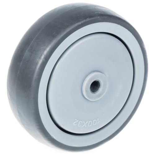 100 mm:n pyörä, jossa on harmaa TPR-kumi ja polypropeeninen keskiö