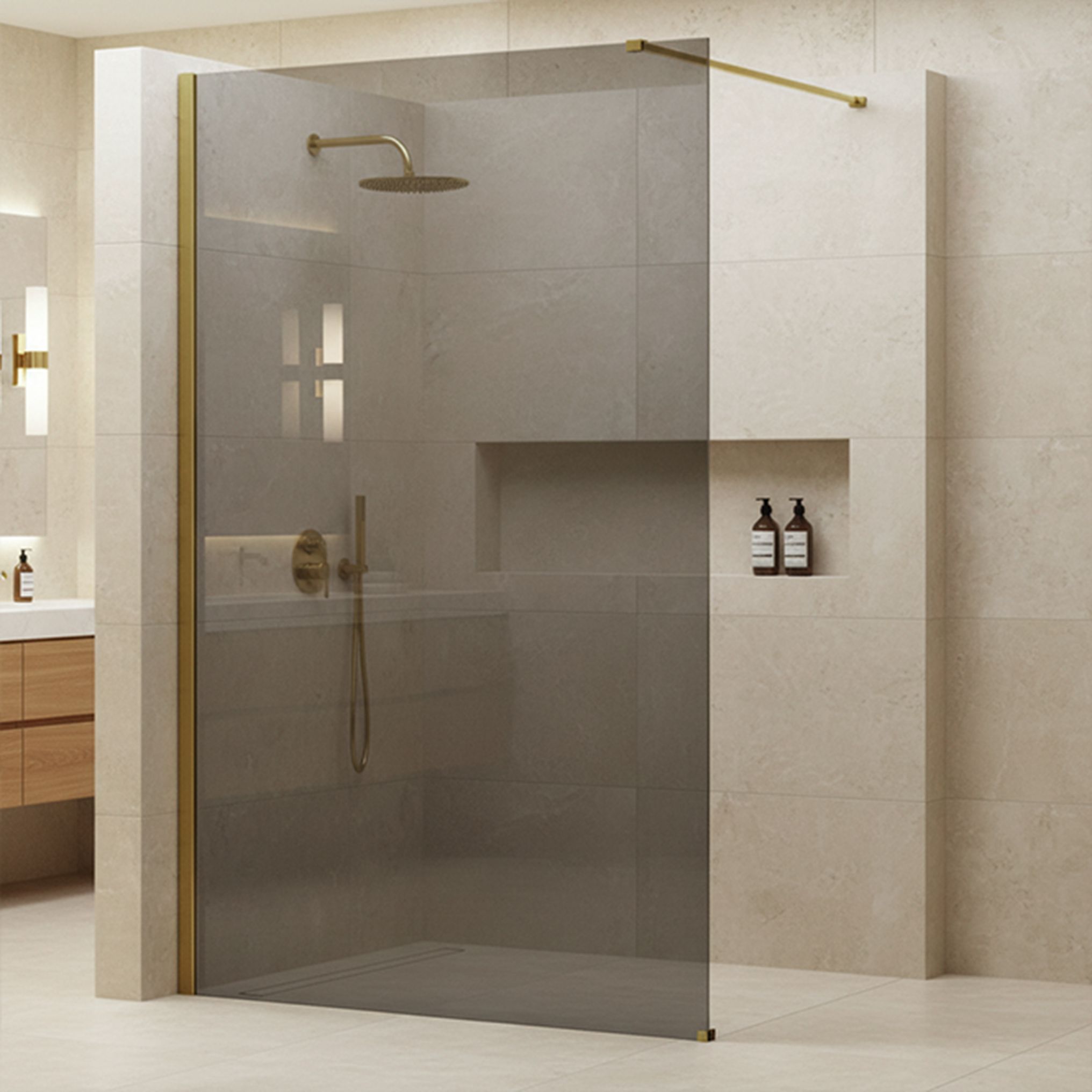 REA Suihkuseinä Flexi Grey 80 Kulta, 80X195CM