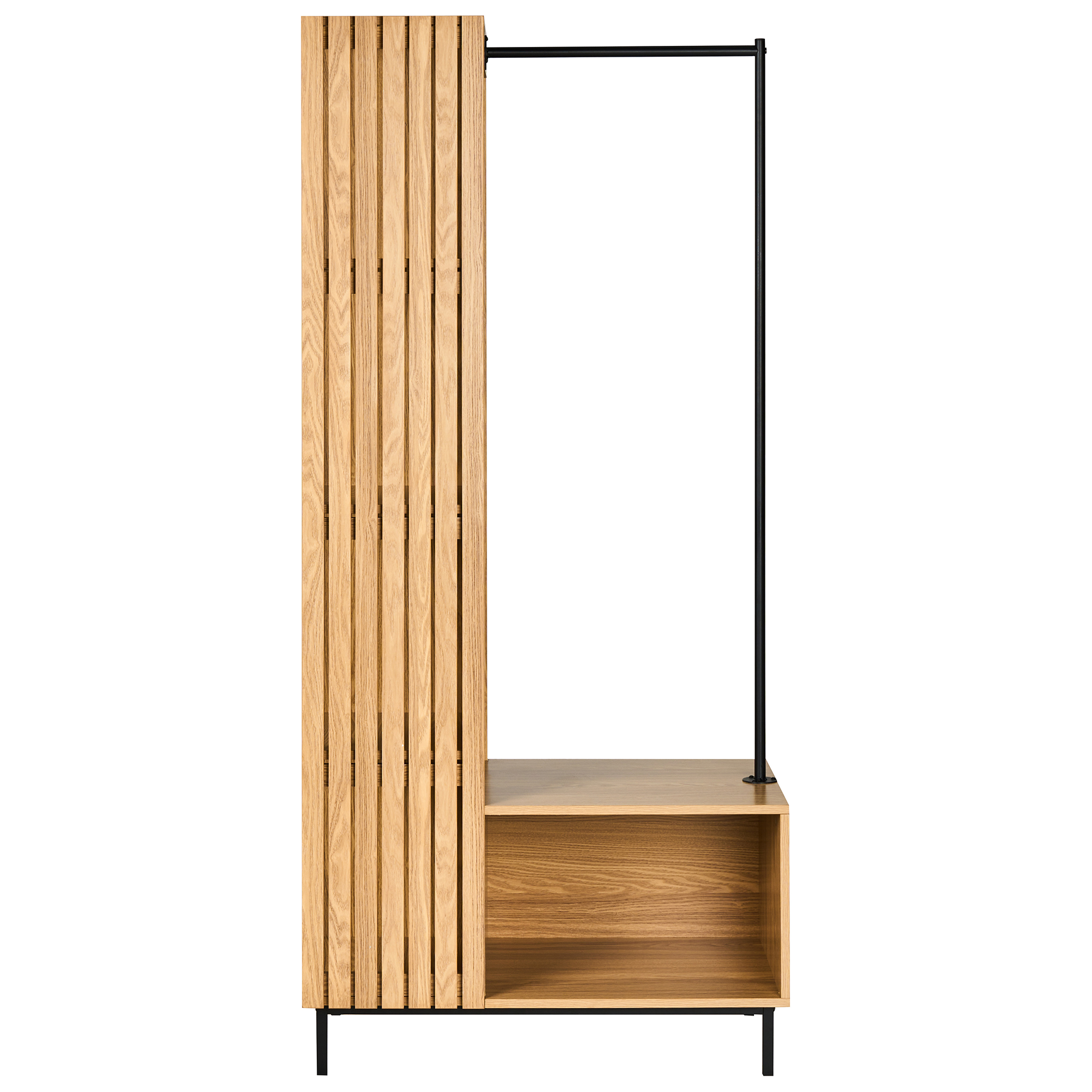 Avovaatekaappi 5 hyllyllä LEANDRO Vaaleanruskea