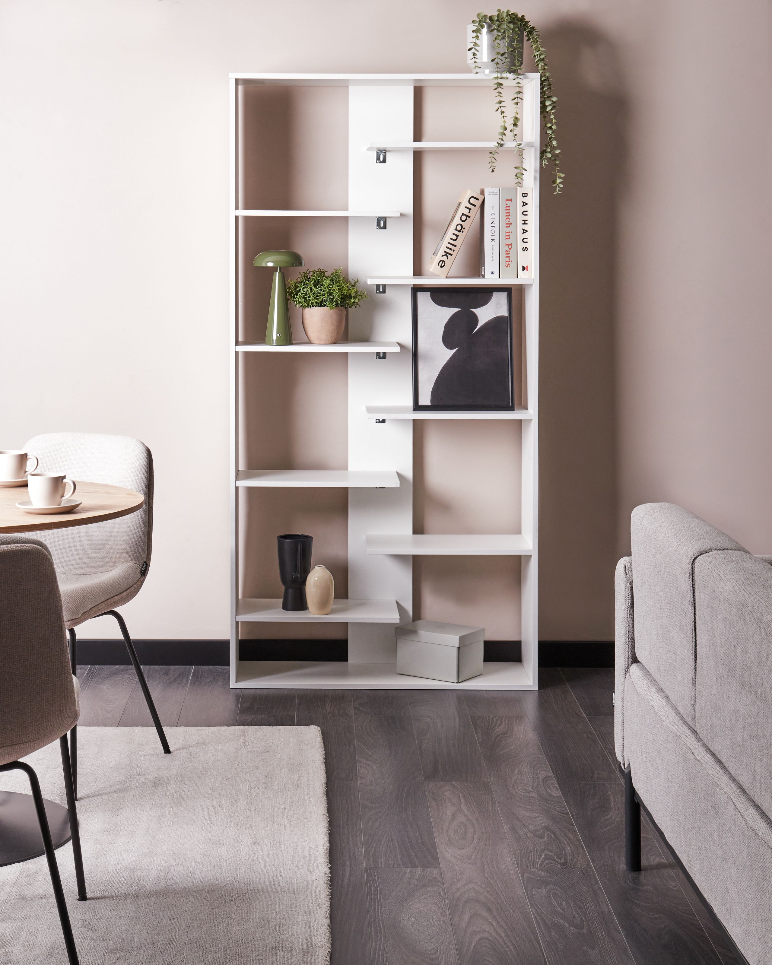 Kirjahylly 8-tasoinen FONTAS 180 cm Valkoinen