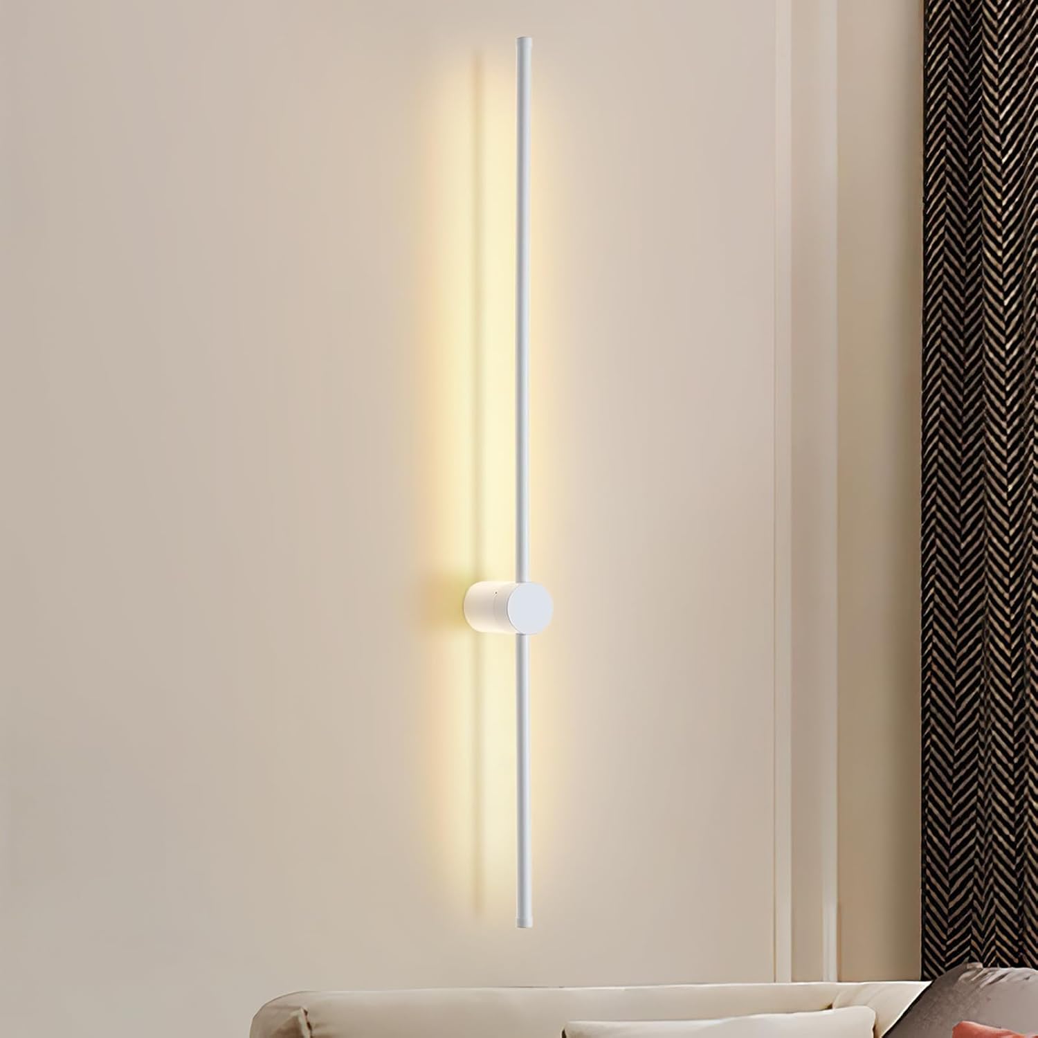 NETTLIFE sisäseinävalaisin LED-seinävalaisin 60CM valkoinen moderni design portaikkovalaisin lämmin valkoinen 3000K pyörivä