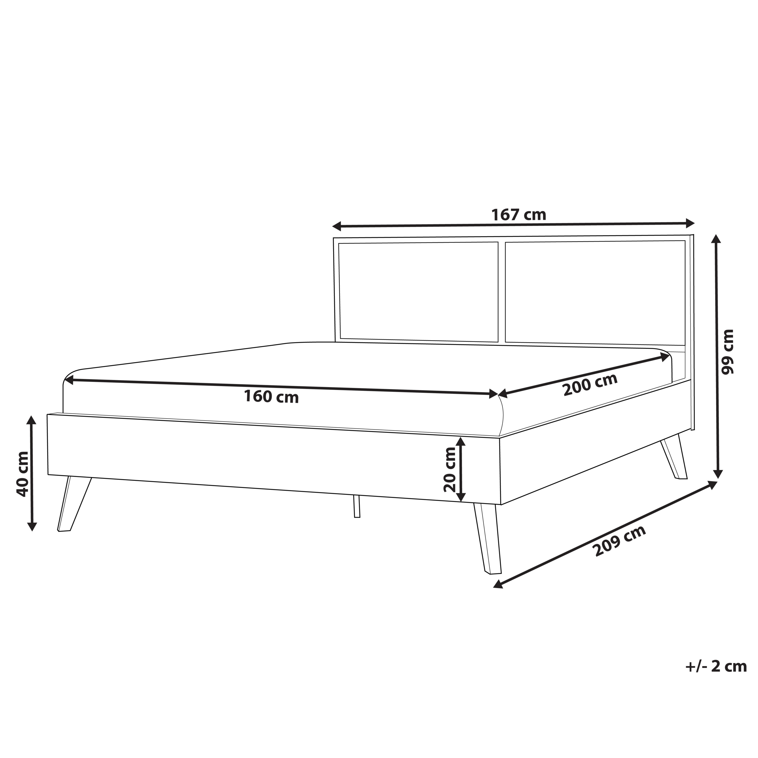 Sänky rottinki MONPAZIER 160 x 200 cm Musta