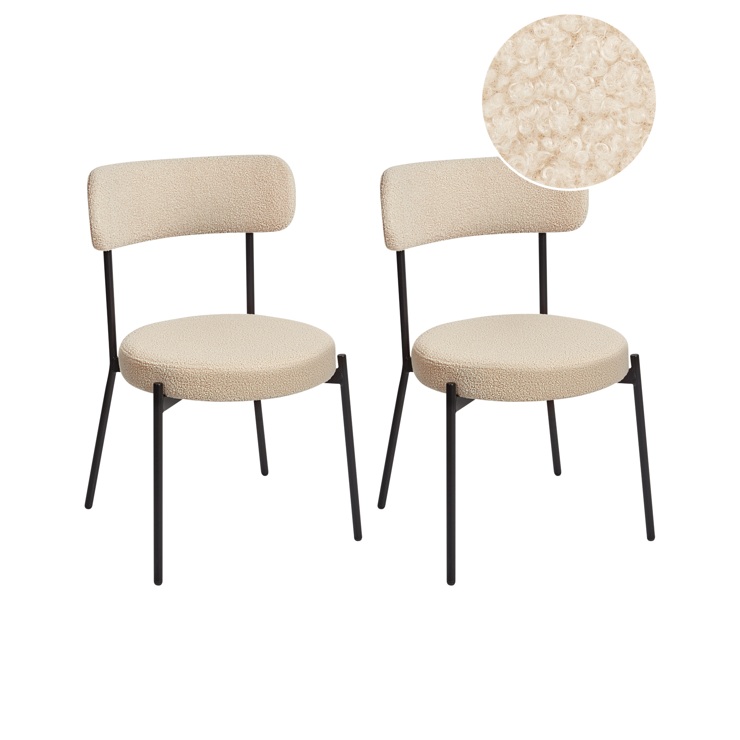 Ruokatuolisetti 2 kpl ALLISON Buklee Vaaleanbeige