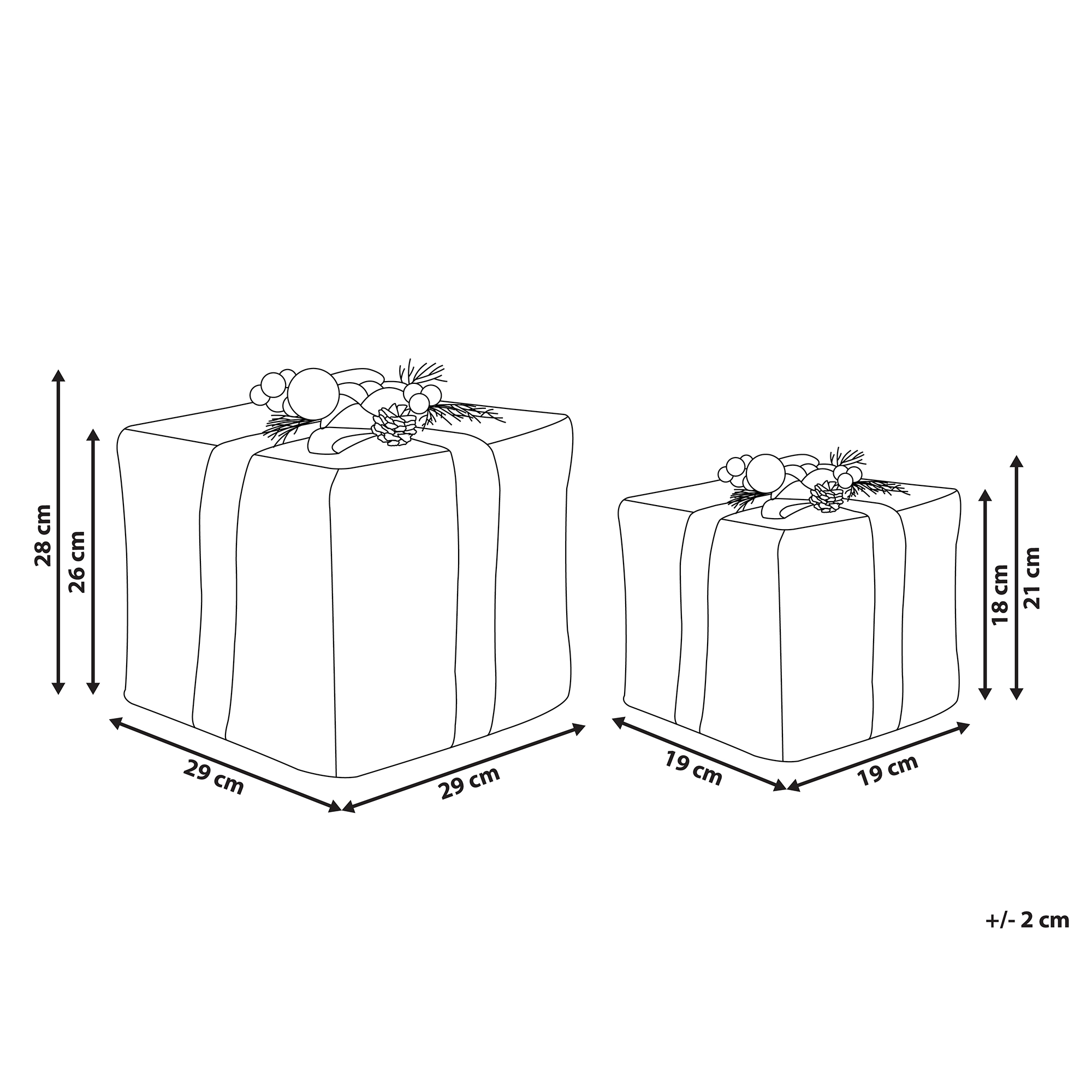 Joulukoristesetti 2 kpl INARI 28/21 cm Joululahja Hopea