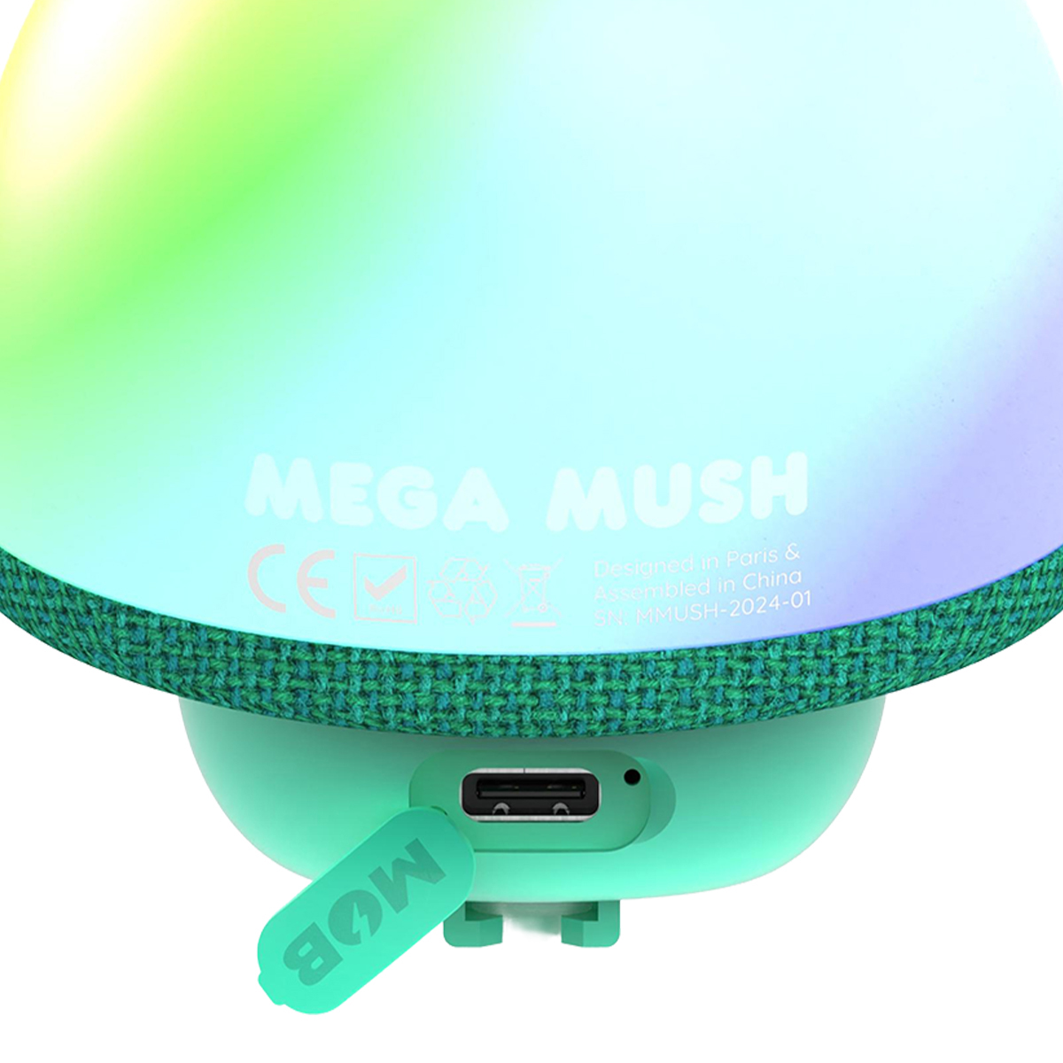 Bluetooth 3W valaistu kaiutin, Mega Mush -malli imukupilla