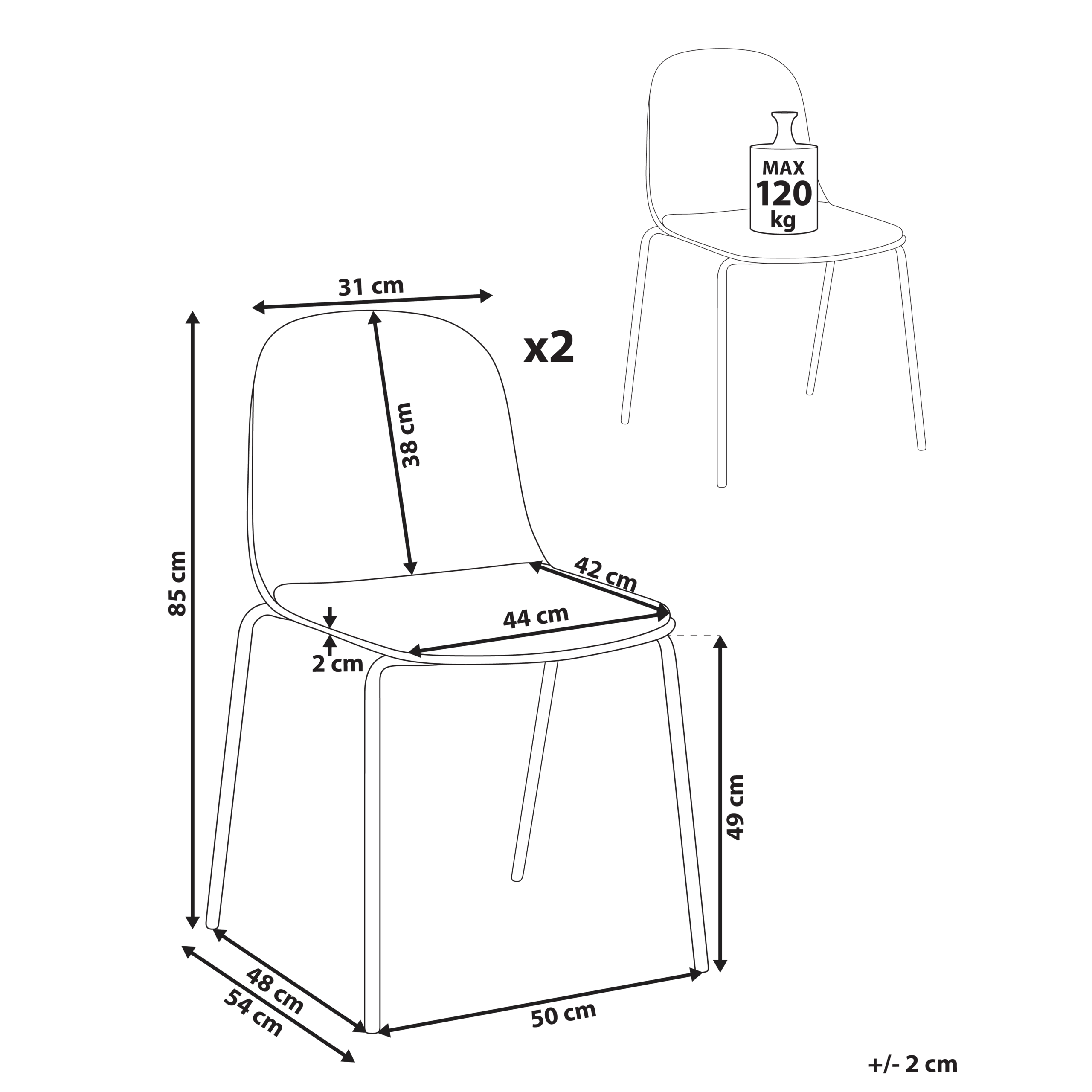 Kokoustuolisetti 2 kpl DORR Ruskeanharmaa