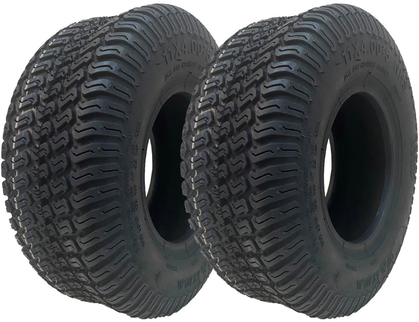 11x4.00-5 ruohonleikkurin monikäyttöiset nurmikkorenkaat, 4-kerroksiset, tubeless, Wanda P332 (2 kpl:n sarja)