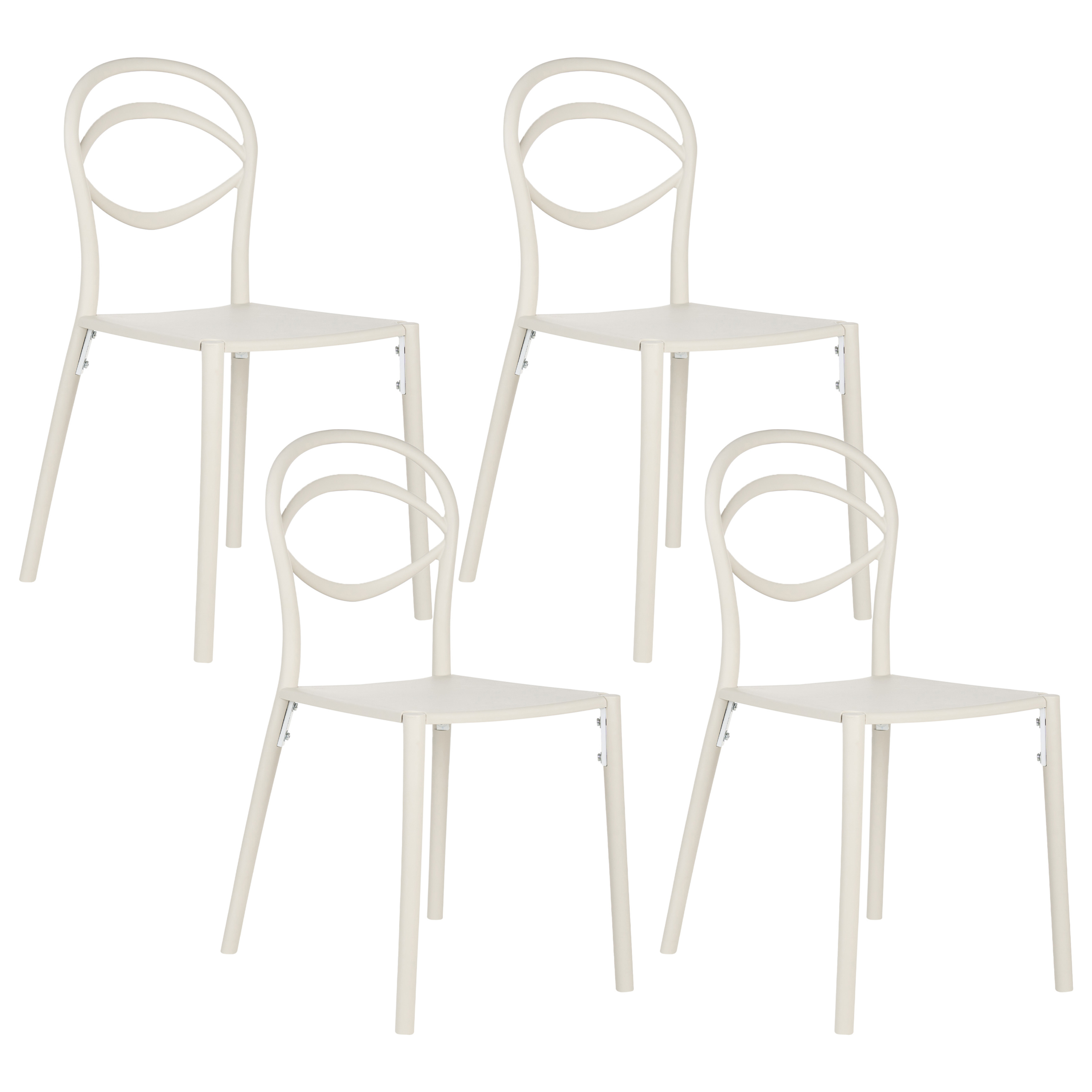 Puutarhatuolisetti 4 kpl COVOLO Luonnonvalkoinen